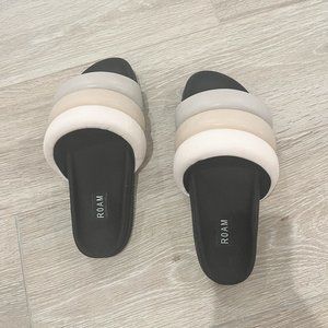 Roam Puffy Sandals Nudes Vegan Leather